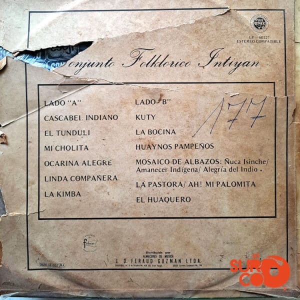 Disco de Vinilo Conjunto Folklórico Intiyan - Vinilo Conjunto Folklórico Intiyan Vinyl Record