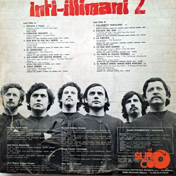 Disco de Vinilo Inti Illimani - Vinilo La Nueva Canción Chilena Vinyl Record