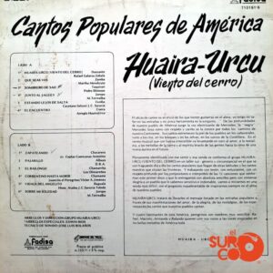 Disco de Vinilo Huaira Urcu - Vinilo Cantos Populares De América Vinyl Record