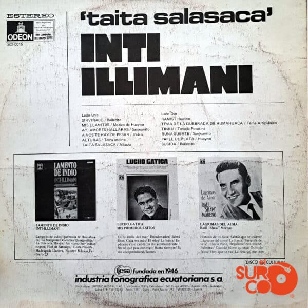 Disco de Vinilo Inti Illimani - Vinilo Taita Salasaca Vinyl Record