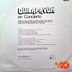 Disco de Vinilo Quilapayun - Vinilo Quilapayun En Concierto Vinyl Record