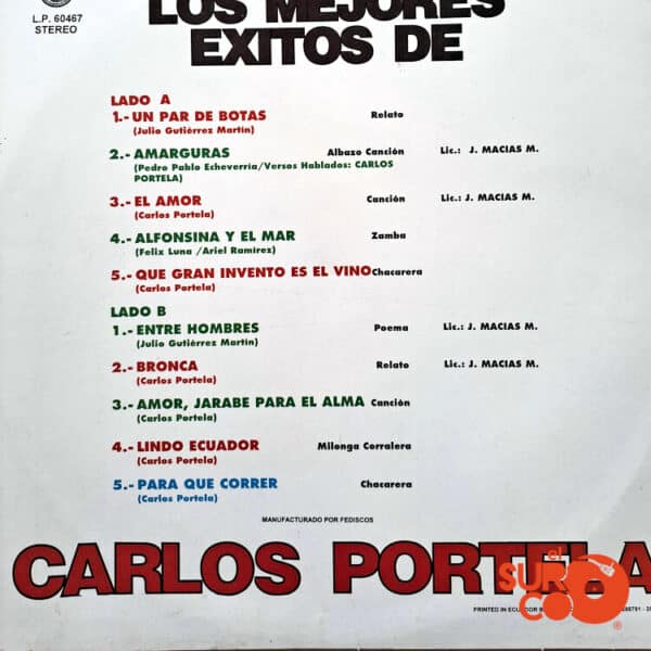 Disco de Vinilo Carlos Portela - Vinilo Los Mejores Éxitos De Carlos Portela Vinyl Record