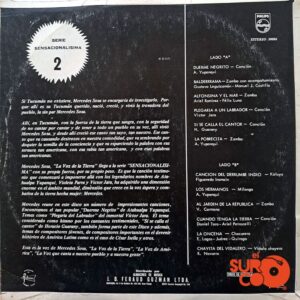 Disco de Vinilo Mercedes Sosa - Vinilo Cantos De Mi Tierra Y De Mi Gente Vinyl Record