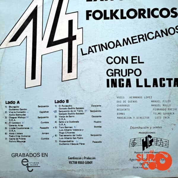 Disco de Vinilo Grupo Inca Llacta - Vinilo 14 Éxitos Folklóricos Latinoamericanos Vinyl Record