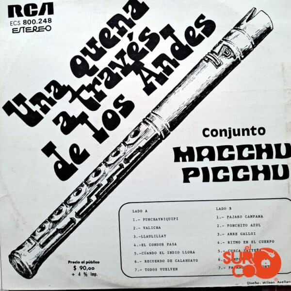 Disco de Vinilo Conjunto Macchu Picchu - Vinilo Una Quena a Través De Los Andes Vinyl Record
