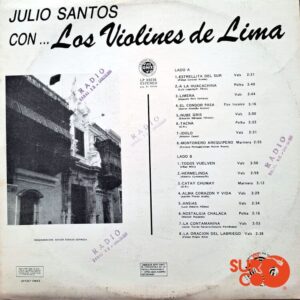 Disco de Vinilo Julio Santos - Vinilo Con Los Violines De Lima Vinyl Record