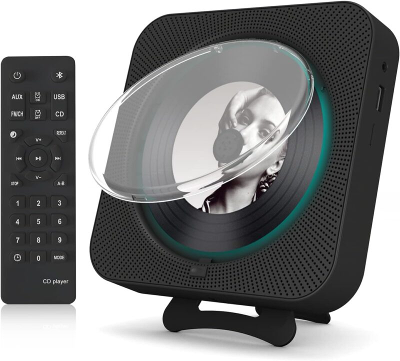 Reproductor de CD Player con Bluetooth, Radio FM y Control Remoto