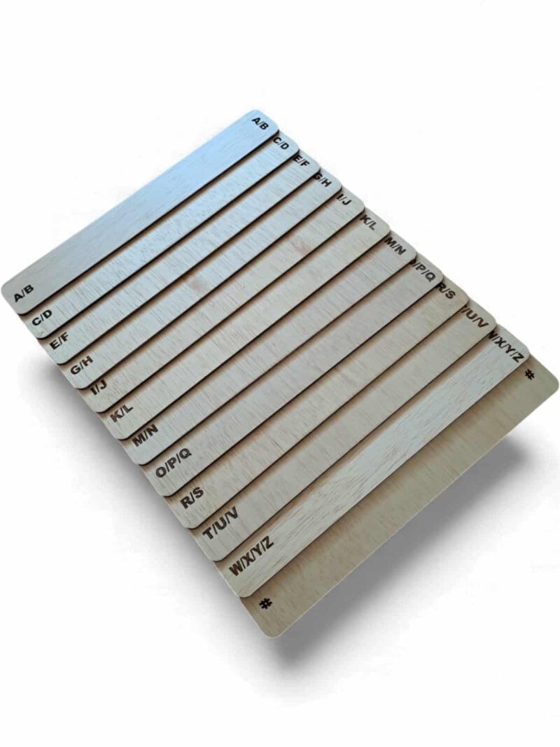 Organizador Alfabético para Vinilos – Separadores A–Z de Madera para Discos de Vinilo
