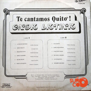 Vinilo Onda Latina - Te Cantamos Quito